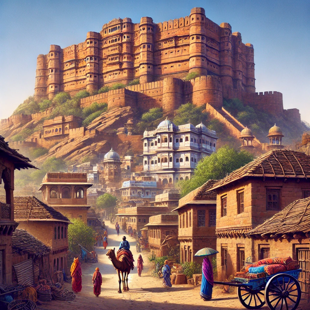 rajasthan village and fort